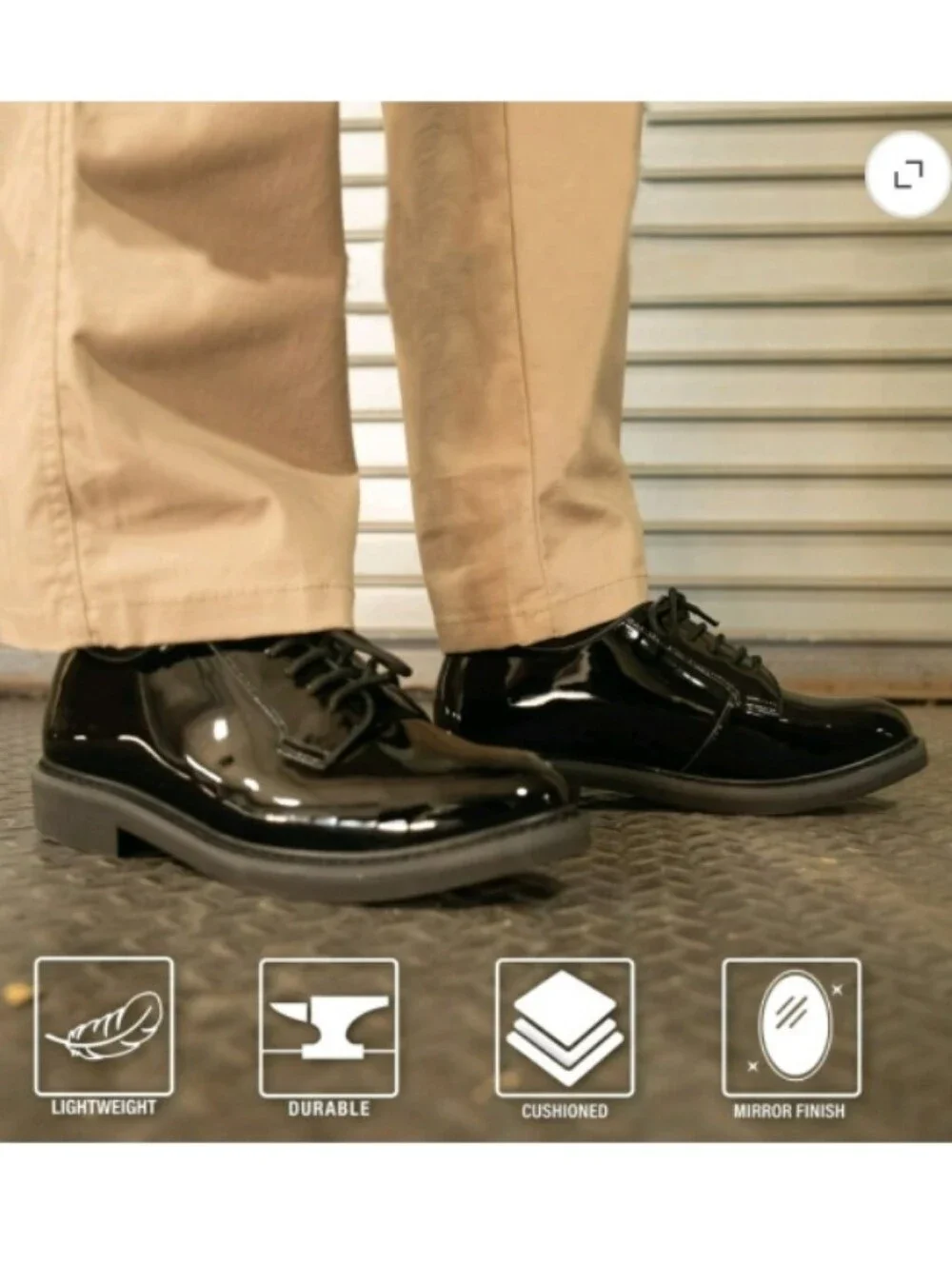 Rothco Black Patent Leather Hi Gloss Military Dress Uniform Shoes, Size 12W
